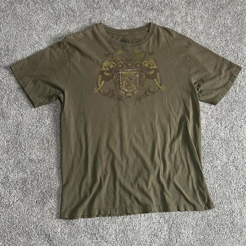 Men's Green and Khaki T-shirt
